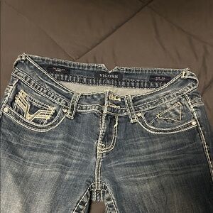 Vigoss Women's Distressed Dark Blue Skinny Jeans